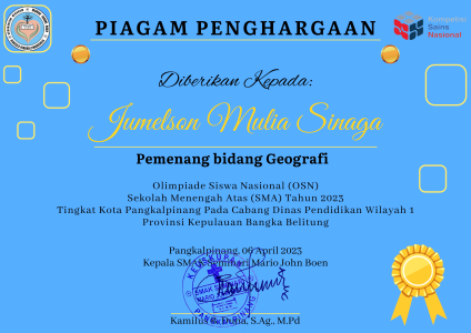 Piagam Penghargaan OSNK