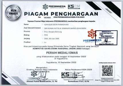 KS2N - Medali Emas Deon