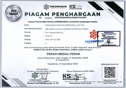 KS2N - Medali Perak Bonifasius